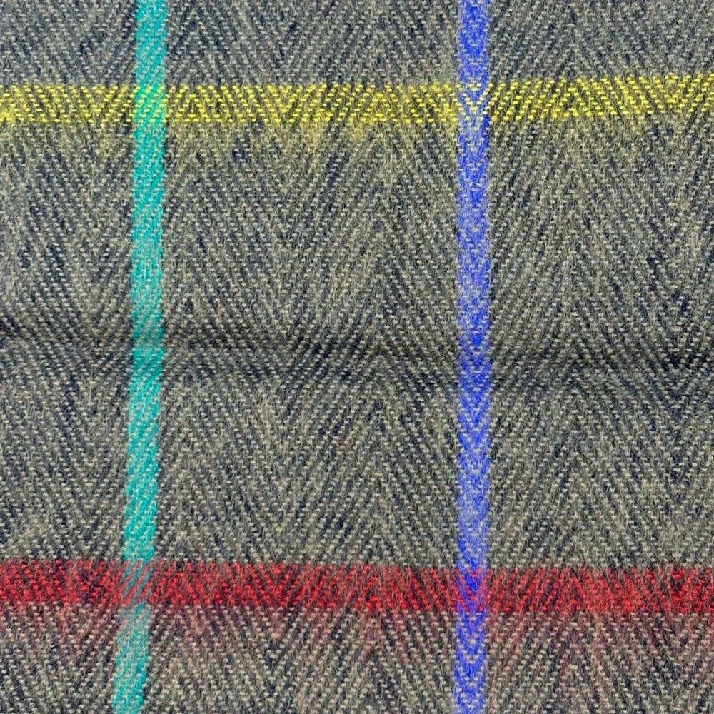 Cashmere Feel Mens Plaid Fringe Scarf 12 X 32 Acrylic Preppy Academia Classic